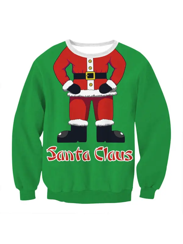 Unisex 3D Animal Sloth Print Christmas Sweatshirt - Ootdmw.com 