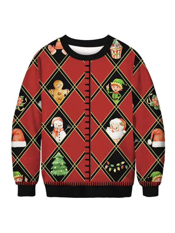 Unisex 3D Elk And Lion Print Christmas Sweatshirt - Ootdmw.com 