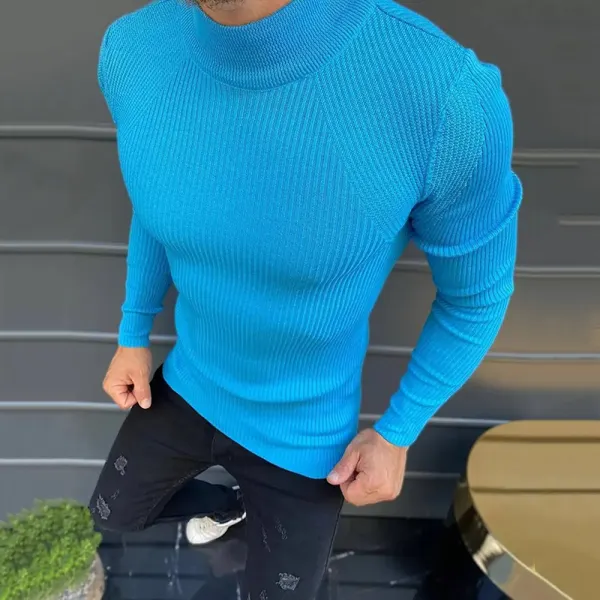 Tight Warm Solid Color Casual Sweater - Spiretime.com 