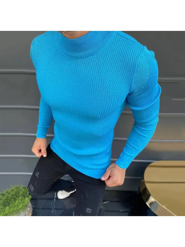 Tight Warm Solid Color Casual Sweater - Timetomy.com 