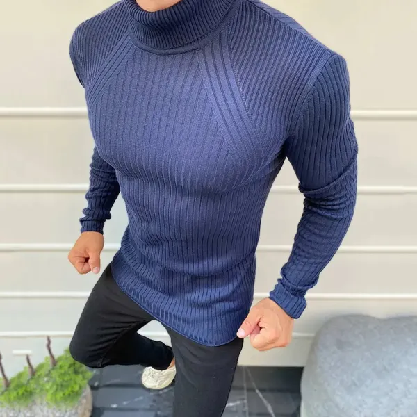 Men's Warm Solid Color Casual Sweater - Spiretime.com 