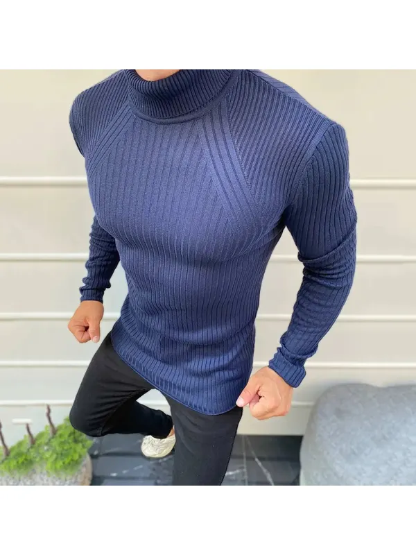 Men's Warm Solid Color Casual Sweater - Anrider.com 