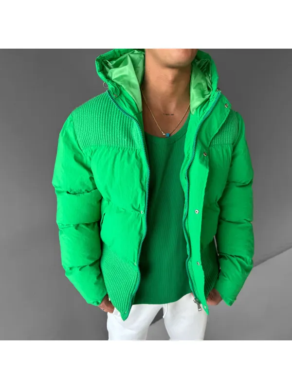 Oversize Puffer Mix Jacket - Ootdmw.com 