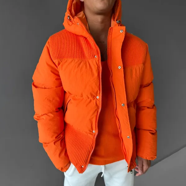 Oversize Puffer Mix Jacket - Sunhopebloom.com 