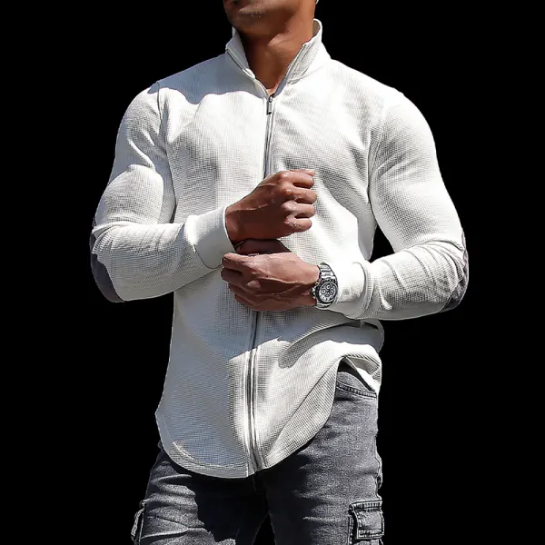 Men's Casual Sports Long-sleeved Fitness Training T-shirt Outdoor Running Top Casual Slim-fit Base Shirt Jacket Men's Sl - Ootdyouth.com 