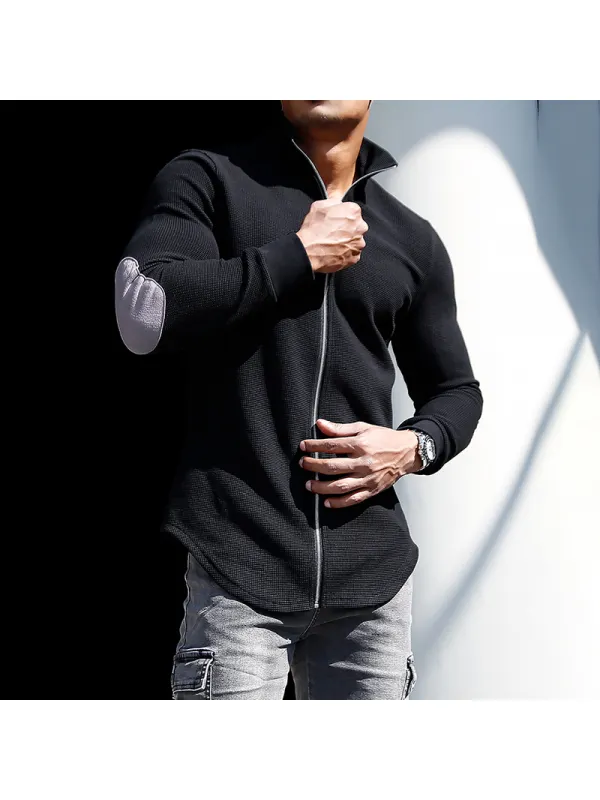 Men's Casual Sports Long-sleeved Fitness Training T-shirt Outdoor Running Top Casual Slim-fit Base Shirt Jacket Men's Sl - Ootdmw.com 