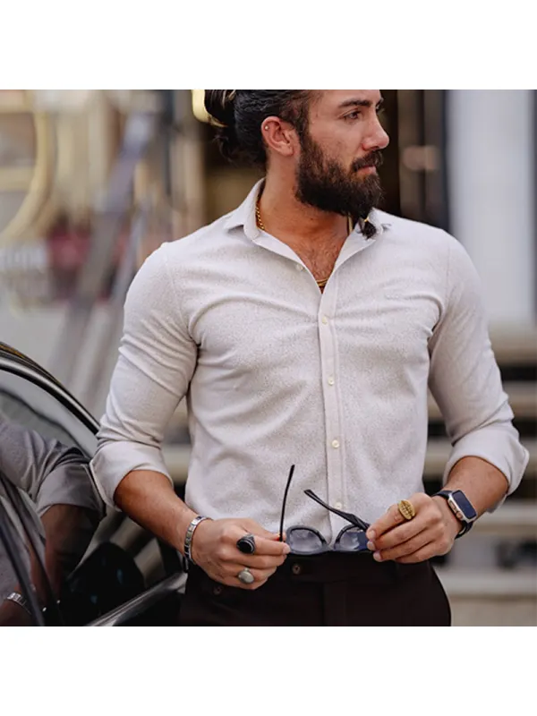 Men's Slim Fit Lycra Long Sleeve Shirt - Anrider.com 