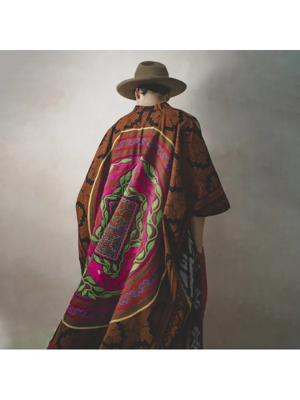 Men's Holiday Linen Bohemian Tribal Kimono - Anrider.com 