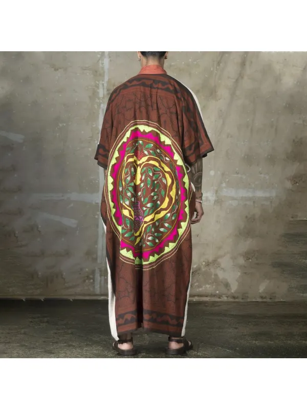 Men's Holiday Linen Bohemian Casual Kimono - Ootdmw.com 