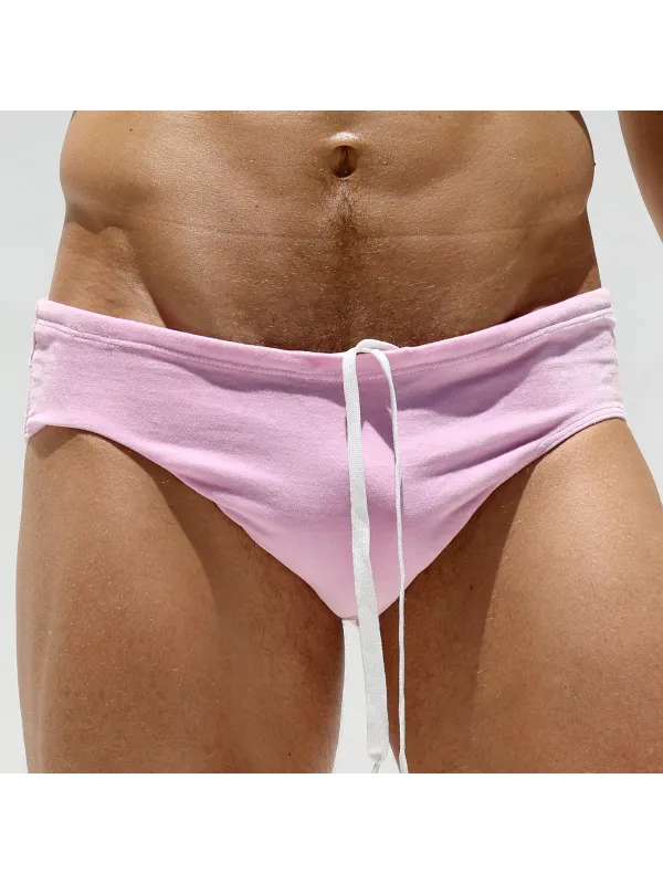 Men's Velour Swimwear Brief Sexy Shorts - Ootdmw.com 