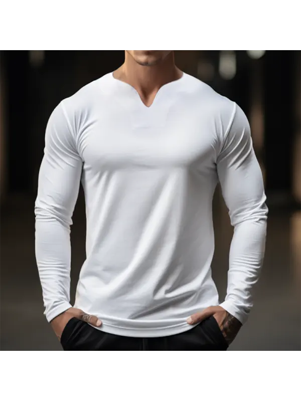 Fitness Neckline Design Tight Base T-shirt - Anrider.com 