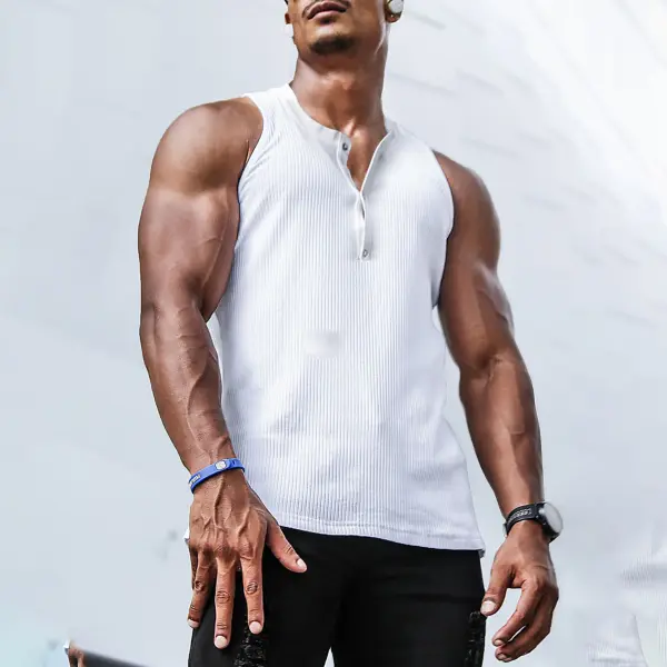 Men's Stretch Breathable Knitted Sports Sleeveless Top - Craftshock.com 
