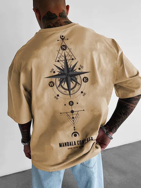 Casual Loose Printed T-shirt - Menbarn.com 
