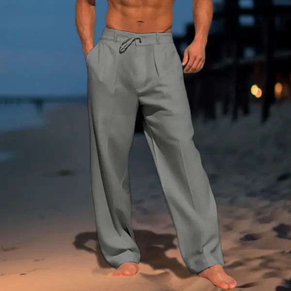 Men's Beach Holiday Linen Pants - Ootdyouth.com 
