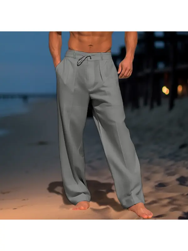 Men's Beach Holiday Linen Pants - Ootdmw.com 