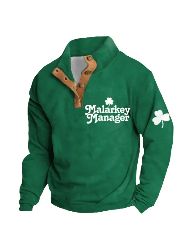 Men's Clover Print Long Sleeve Sweatshirt - Valiantlive.com 