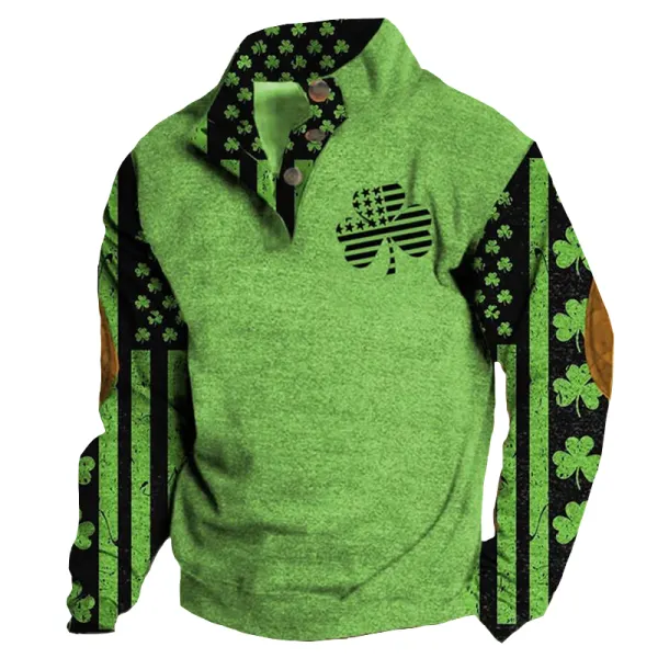 St. Patrick's Day Lucky Print Long Sleeve Sweatshirt - Anurvogel.com 