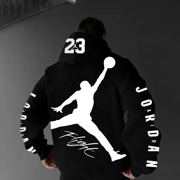 Oversized Street Style Basketball Print Hoodie - Menzfolk.com 