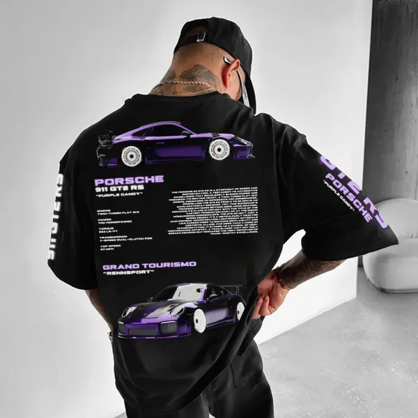 Oversized Racing Print T-shirt - Spiretime.com 