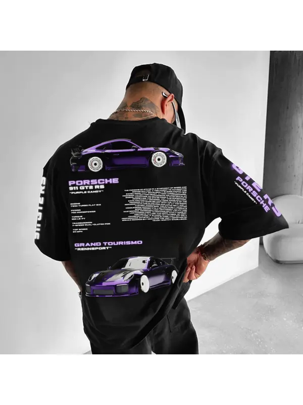 Oversized Racing Print T-shirt - Spiretime.com 