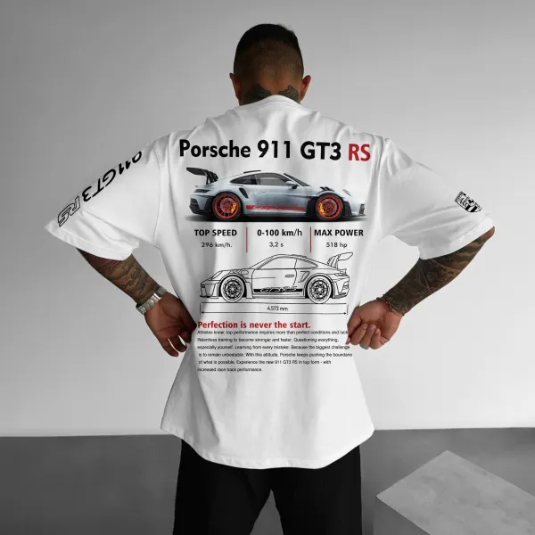 Oversize Sports Car 911 GT3RS T-shirt - Spiretime.com 