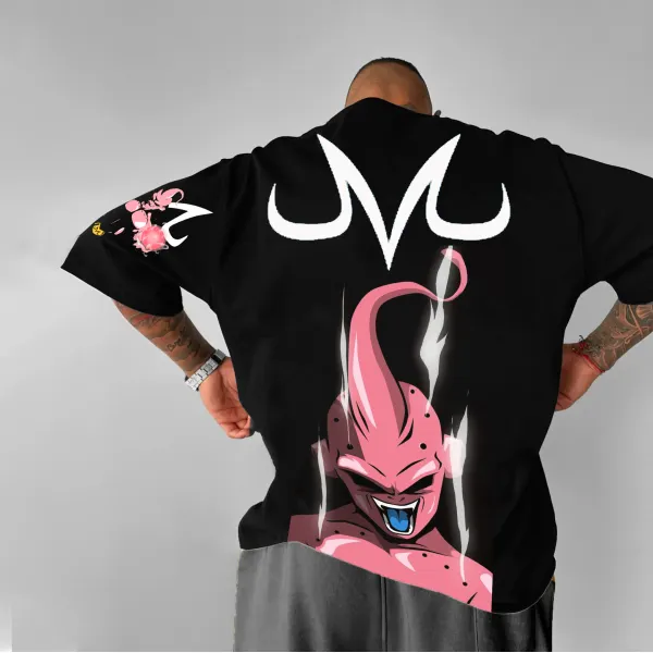 Unisex Oversized DBZ Buu M Anime Print T-shirt - Yiyistories.com 