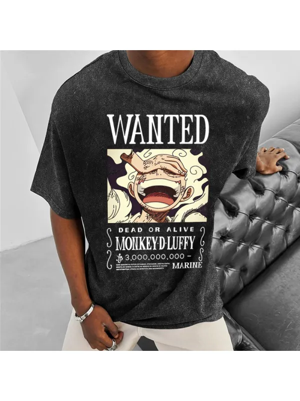 Unisex Washed Distressed One Piece Cotton Short-sleeved T-shirt - Valiantlive.com 