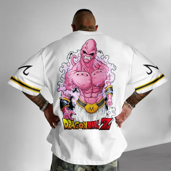 Oversize Dragon Ball Majin Buu Print Tee - Yiyistories.com 