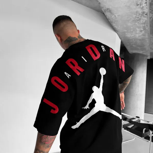 Oversized Street Style Basketball Print Tee - Cotosen.com