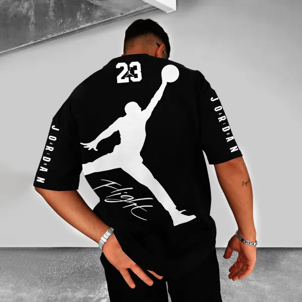 Men's Jordan Oversized Street Style Sports Daily T-shirts - Upgradecool.com 