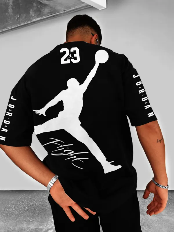Men's Jordan Oversized Street Style Sports Daily T-shirts - Wantbright.com 