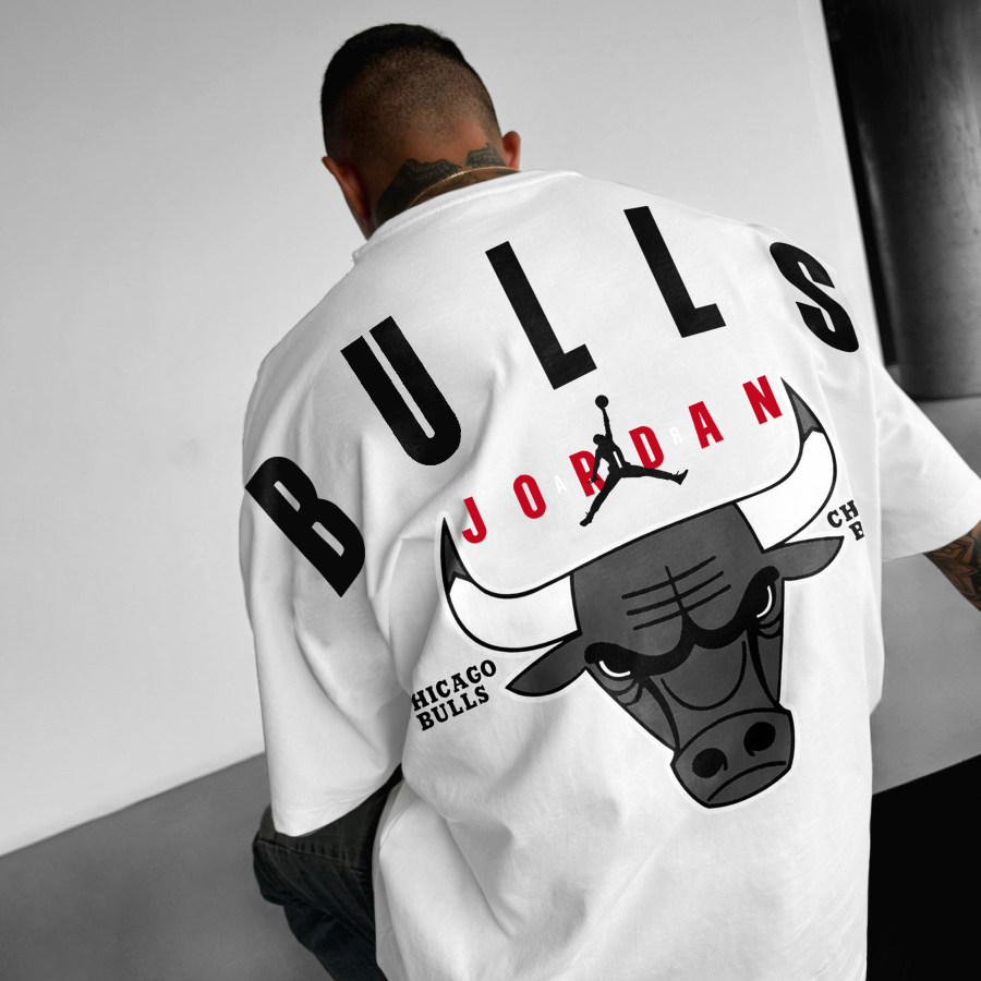 

Oversized Street Style Basketball Print Tee Bulls Tee