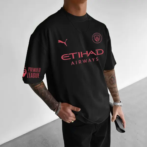 Oversized Manchester City Printed Tee - Wayrates.com 