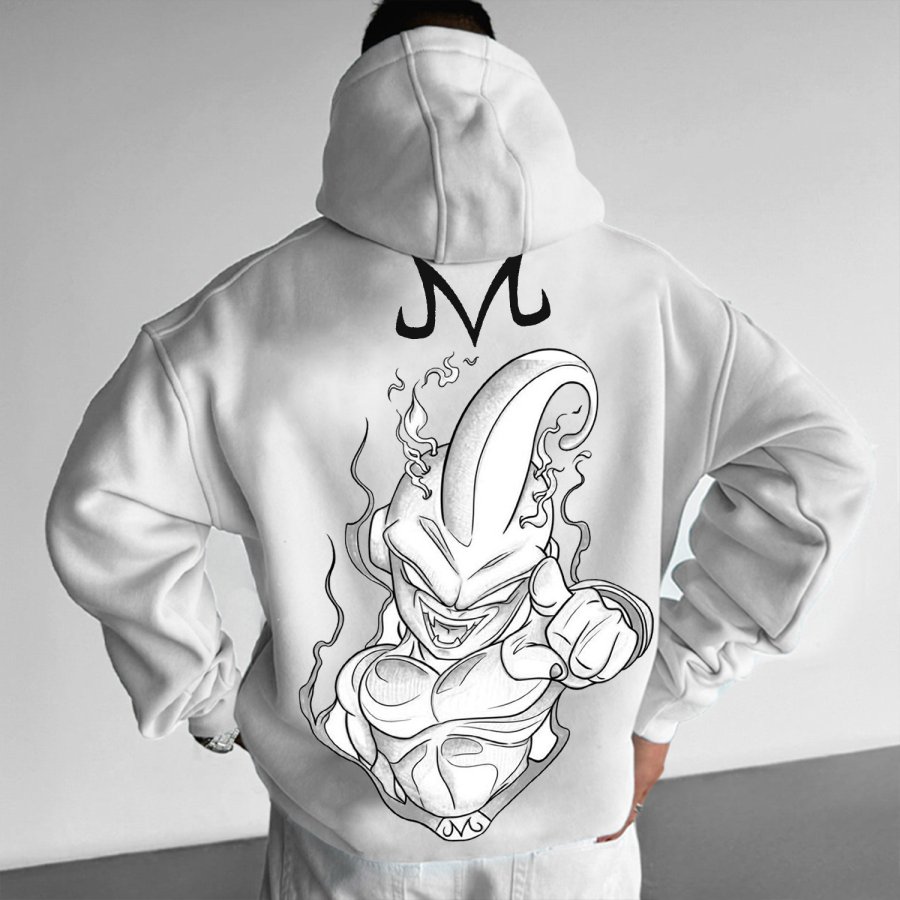 

Oversized Dragon Ball Majin Vegeta Print Hoodie