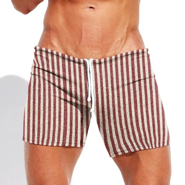 Men's Striped Sexy Tight Shorts - Keymimi.com 
