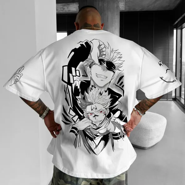 OUnisex Casual Anime Print T-shirt Jujutsu Kaisen T-shirt - Yiyistories.com 