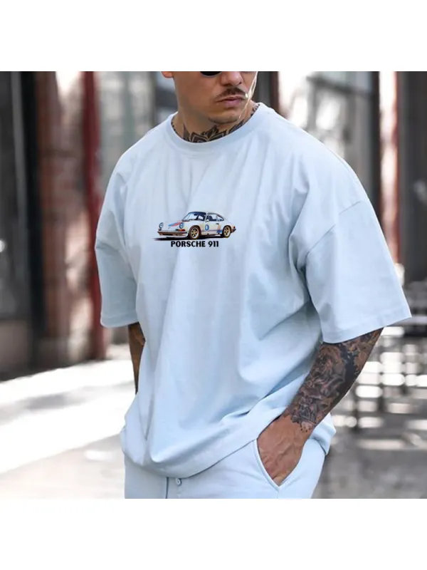 Men's Car Printed Short Sleeve Casual T-Shirt - Anrider.com 