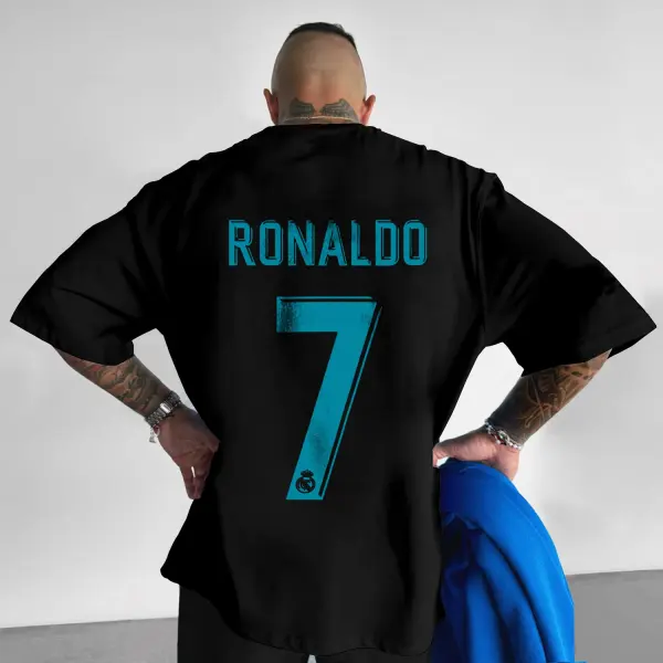 Oversized Ronaldo Printed Tee - Nicheten.com 