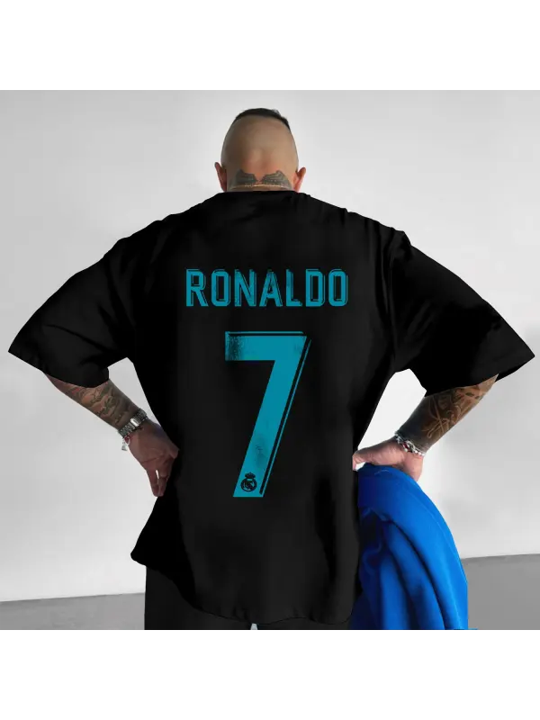 Oversized Ronaldo Printed Tee - Spiretime.com 