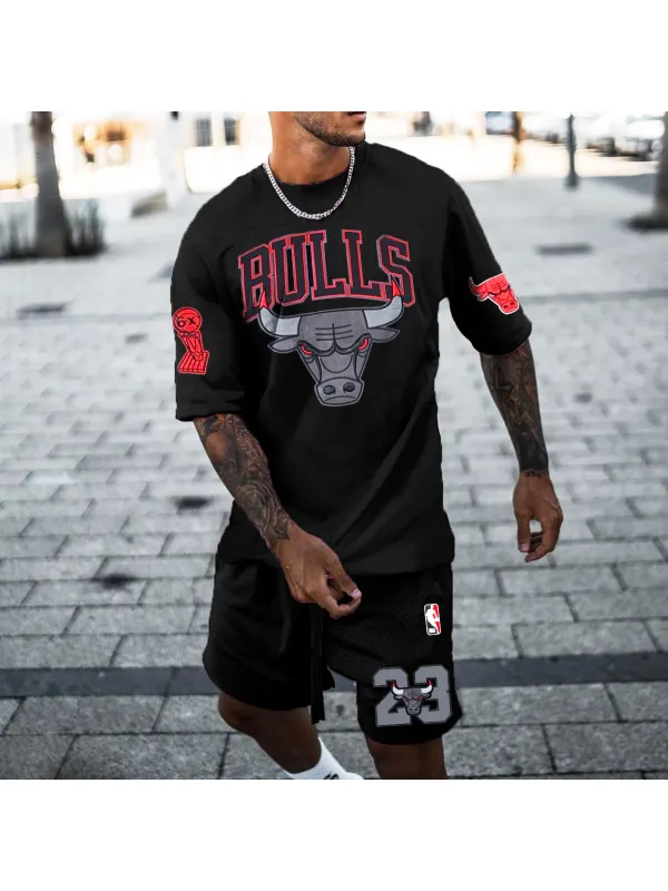 Men's Chicago Basketball Recreational Sports Shorts Suit - Anrider.com 
