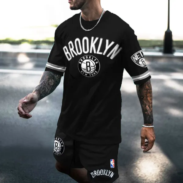 Men's Brooklyn Basketball Recreational Sports Shorts Suit - Ootdyouth.com 