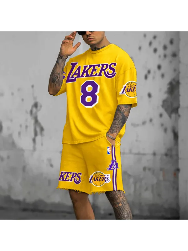 Men's Los Angeles Basketball Jersey Shorts Suit - Spiretime.com 