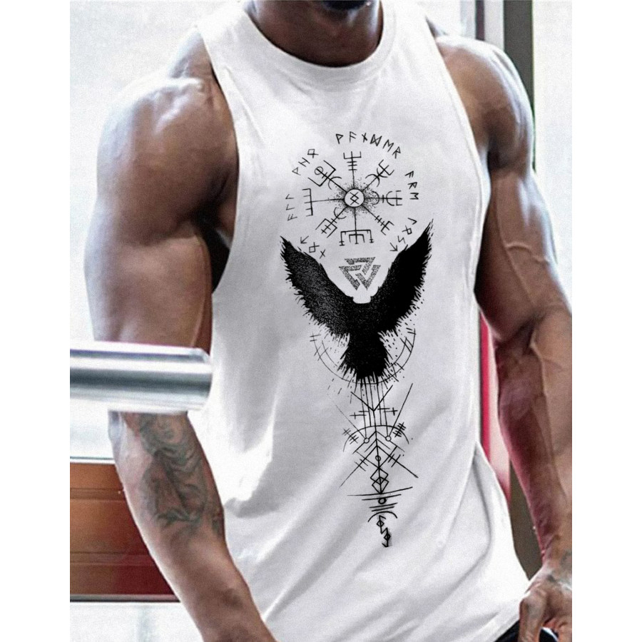 

Viking Print Sleeveless Vest