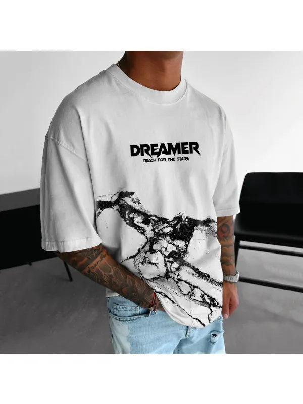 Men's Leisure Dream Letter Printed T-shirt - Ootdmw.com 