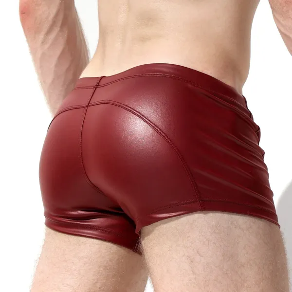 Men's Stretch Faux Leather Shorts - Spiretime.com 