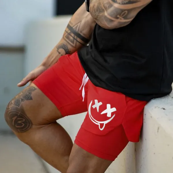 Men's Casual Sports Fitness Double Layer Shorts - Dozenlive.com 