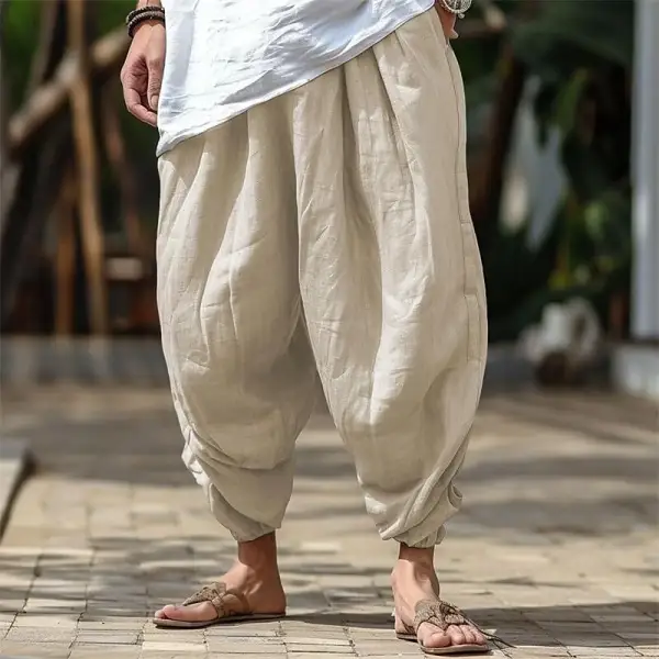 Harem Pants Cotton And Linen Men's Trousers - Spiretime.com 