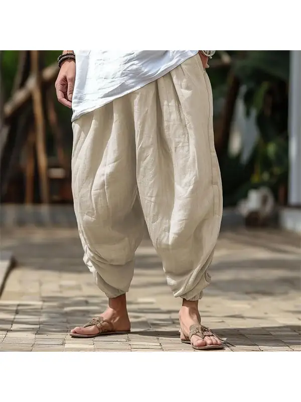 Harem Pants Cotton And Linen Men's Trousers - Timetomy.com 