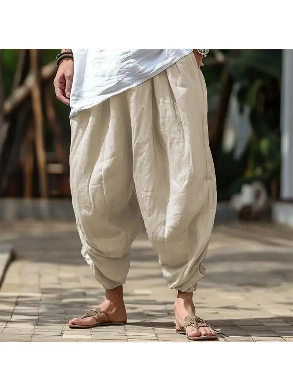 Harem Pants Cotton And Linen Men's Trousers - Anrider.com 