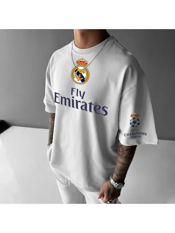 Oversized Real Madrid Graphic Tee - Valiantlive.com 